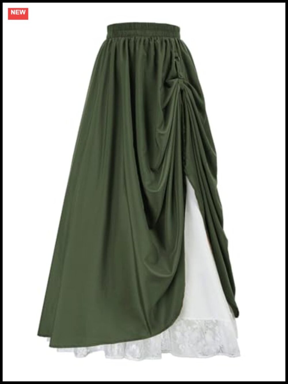 Double Layered Renaissance Maxi Long Skirt for Women Medieval